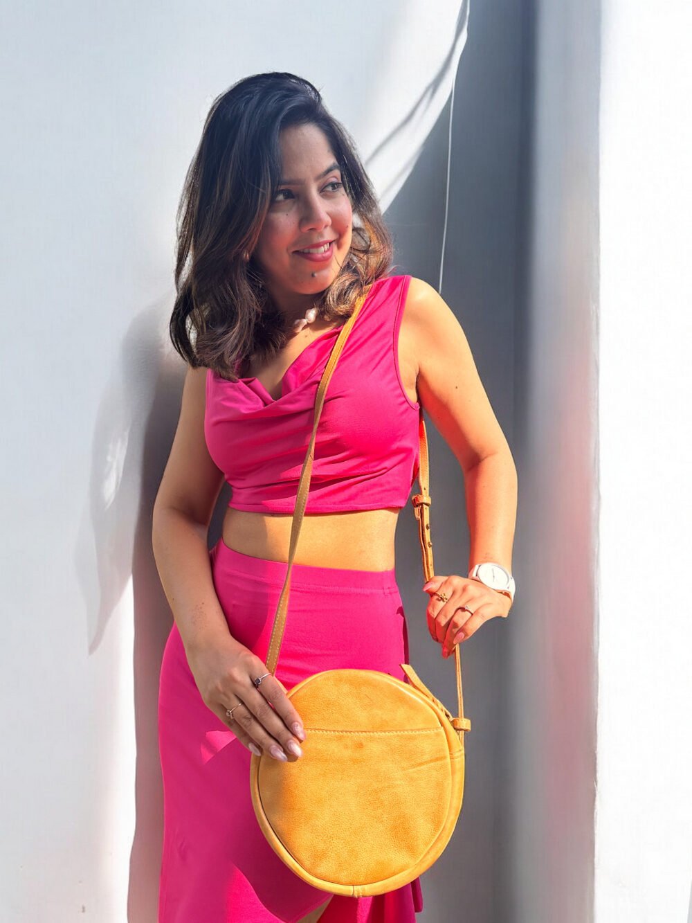 Maymith Chic Round Leather Crossbody – A Unique Twist on Everyday Elegance - Image 3
