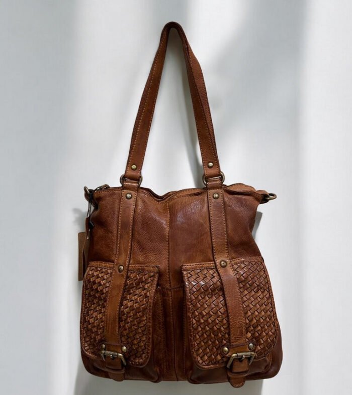 Maymith Vintage Brown Leather Tote – Rustic Charm, Everyday Functionality