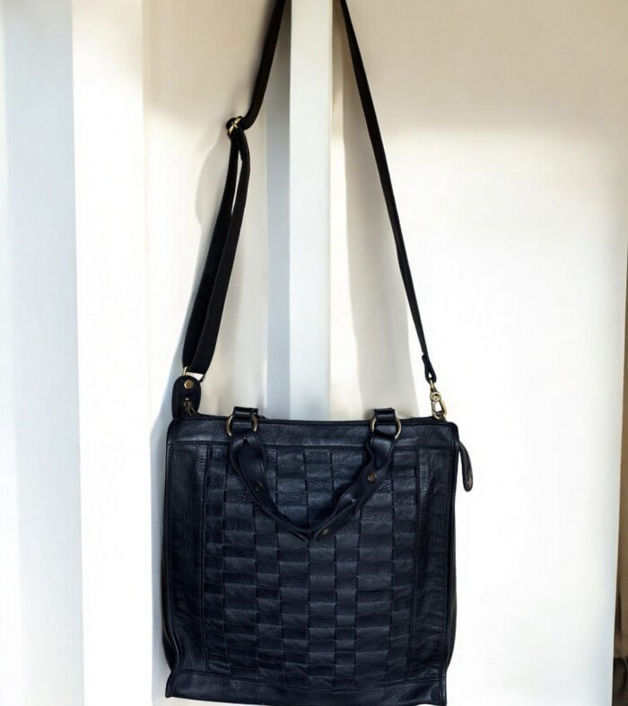Maymith Noir Weave Tote – Bold, Chic & Timeless