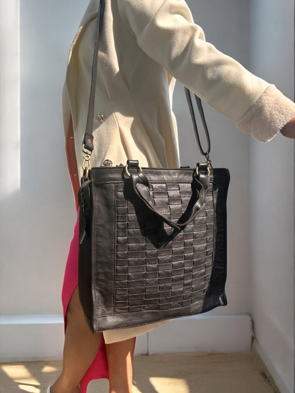 Maymith Noir Weave Tote – Bold, Chic & Timeless - Image 6