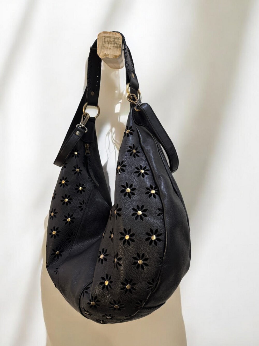 Maymith Midnight Bloom Hobo – Edgy Elegance, Timeless Appeal - Image 4