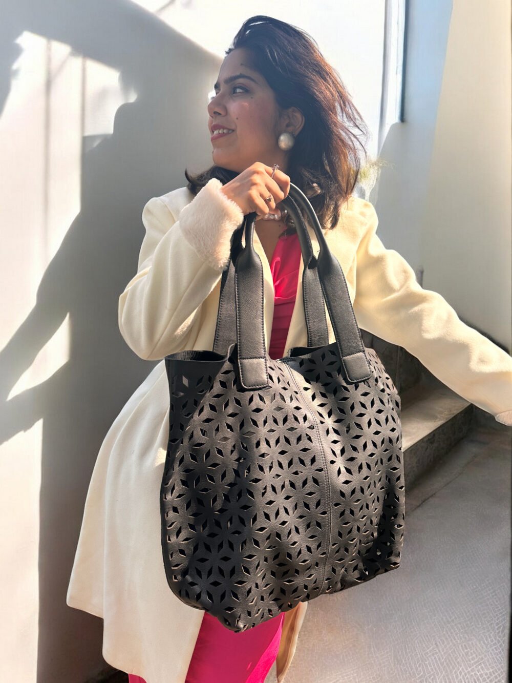 Maymith Midnight Cutout Tote – Bold, Chic & Spacious - Image 6