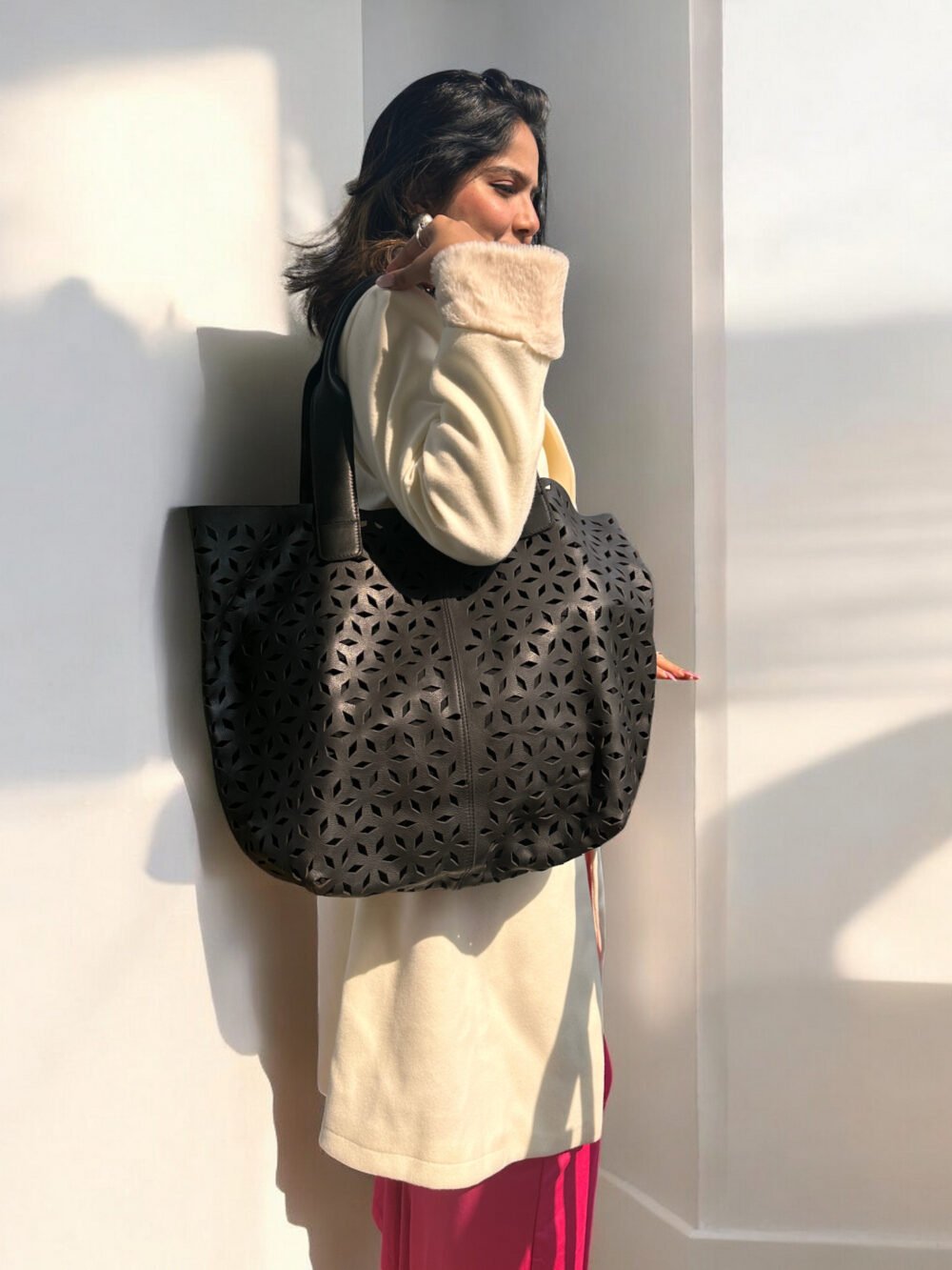 Maymith Midnight Cutout Tote – Bold, Chic & Spacious - Image 3