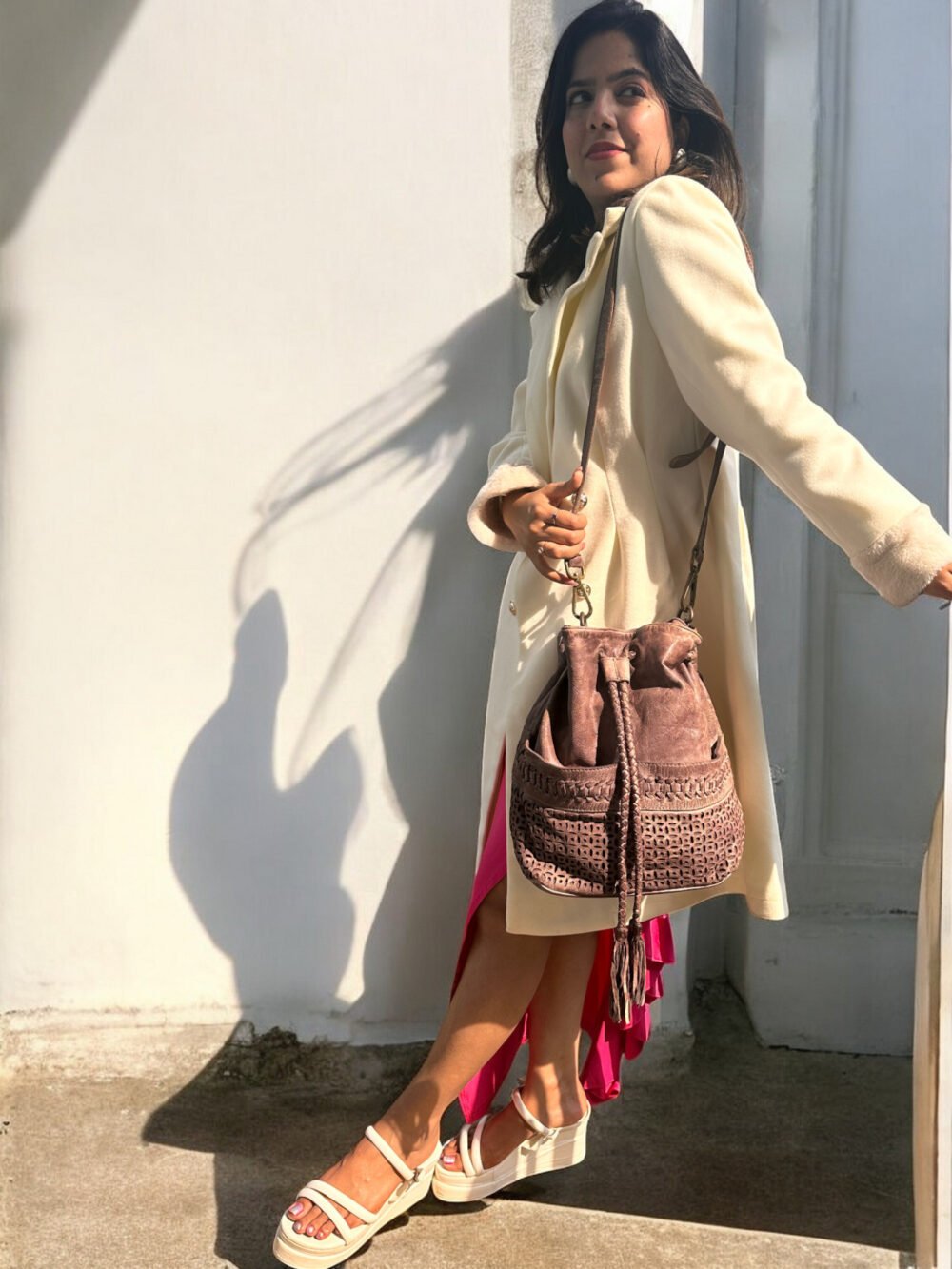 Maymith Vintage Leather Bucket Bag – Boho Chic, Timeless Spirit - Image 7